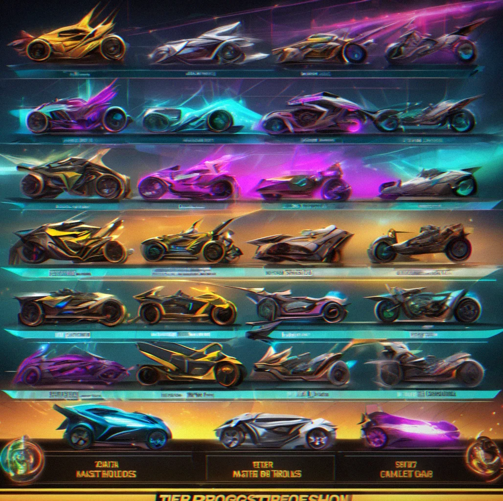 Tier progression chart showing Bronze, Silver, Gold, Platinum, Diamond, Master, Grand Master, and Mythic ranks with rating thresholds